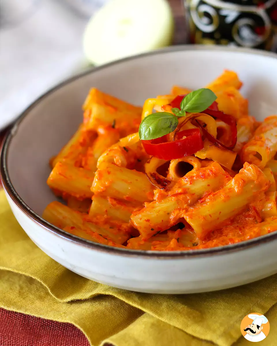 5. Паста със сметана от черен пипер и филаделфийски сос