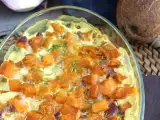 Рецепта Гратен от сладки картофи с вкус на кокосово мляко и къри