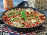 Рецепта Едноястие с пиле, ориз с домати и чушки