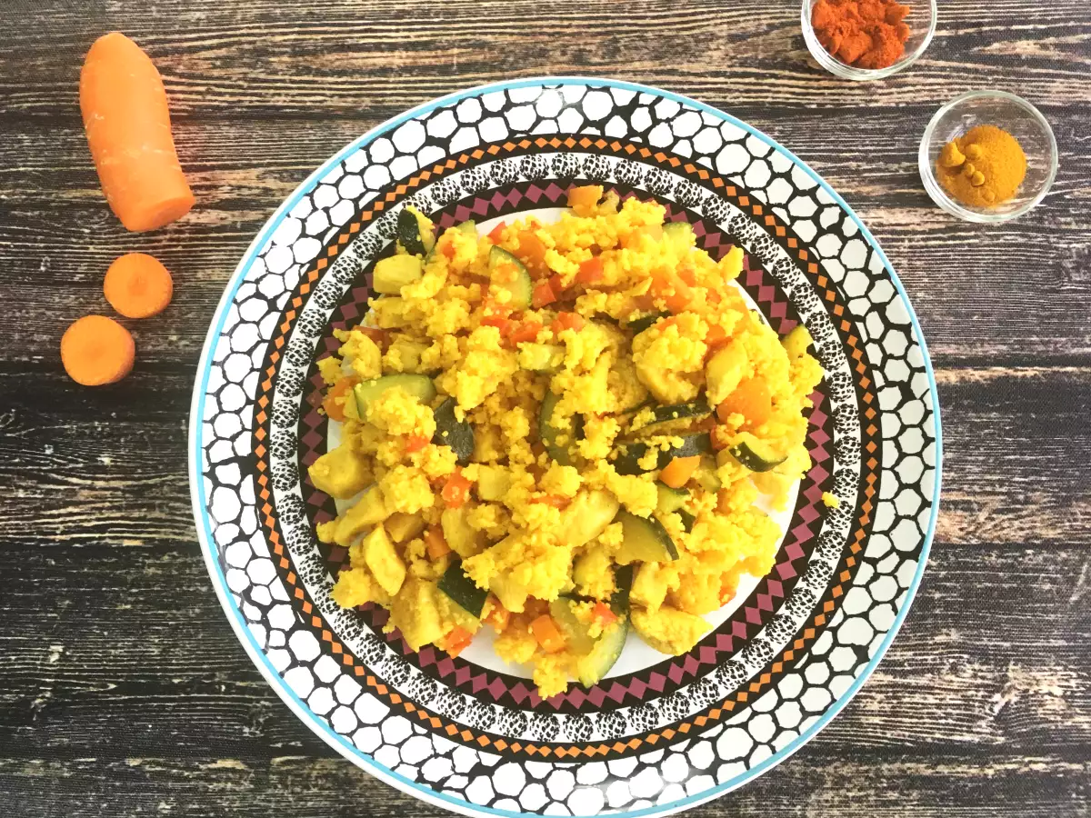 Рецепта Експресен кускус (пилешко месо и зеленчуци)