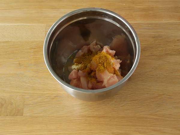 Пилешко къри с кокосово мляко - Подготовка стъпка 1