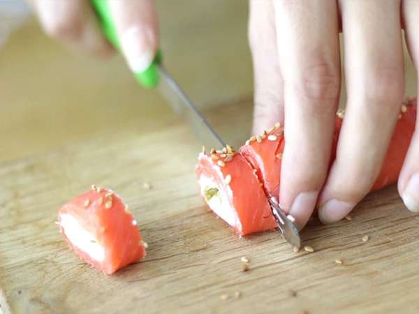 Рулца от сьомга с козе сирене и аспержи - Подготовка стъпка 4