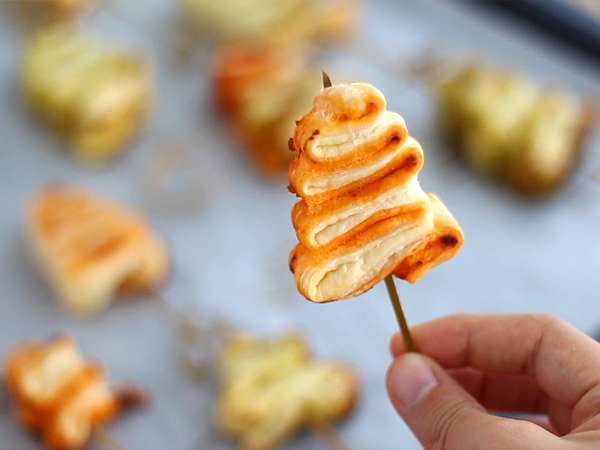 Коледни елхи от бутер тесто с песто за коледен аперитив - Подготовка стъпка 6