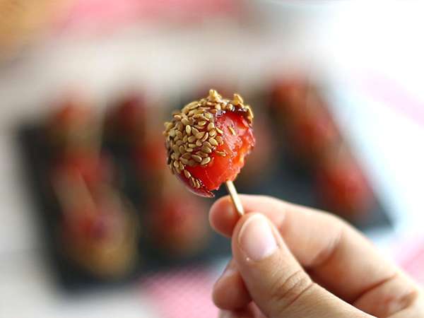 Карамелизирани чери домати със сусам или любовни домати - Подготовка стъпка 5