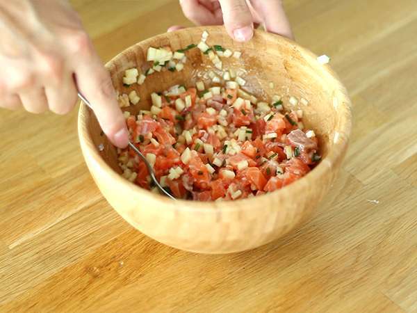 Тартар от прясна сьомга и зелена ябълка - Подготовка стъпка 3