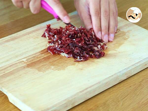 Тартар от шунка, пъпеш и домати - Подготовка стъпка 1