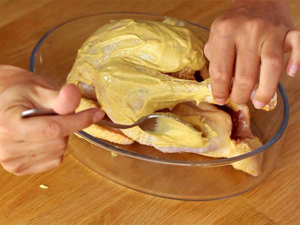 Пиле в коричка от горчица и билки от Прованс - Подготовка стъпка 1