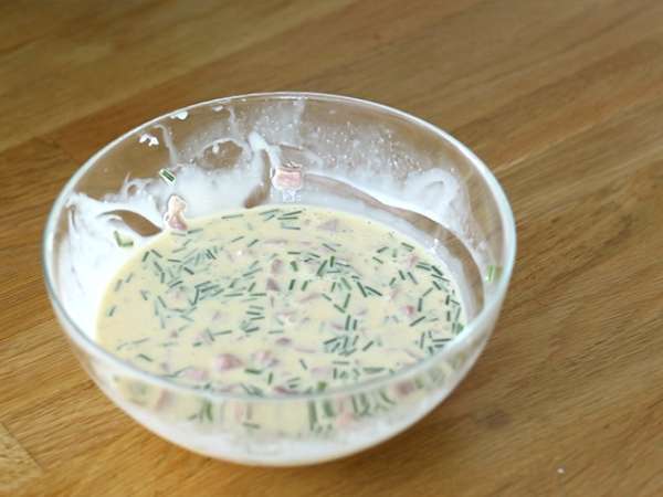 Киш с яйца и шунка - Подготовка стъпка 3