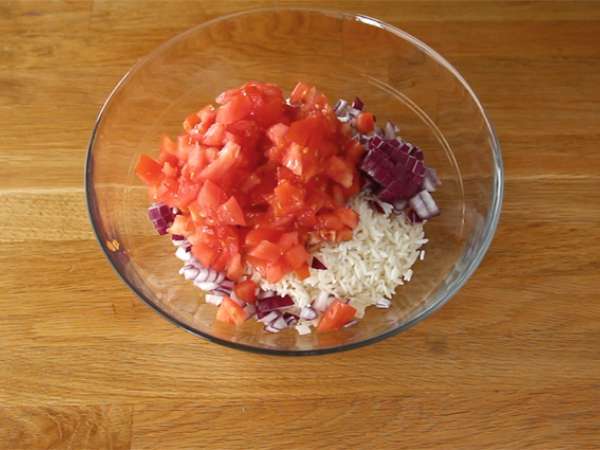 Смесена оризова салата (бързо и лесно) - Подготовка стъпка 1