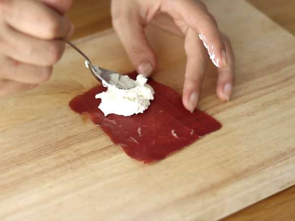 Bündnerfleisch ролки с Chavroux - Подготовка стъпка 1