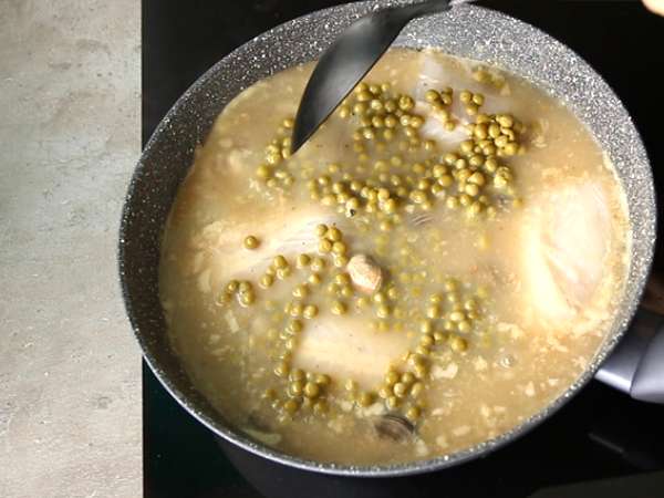 Задушена мерлуза, миди и грах - Подготовка стъпка 3