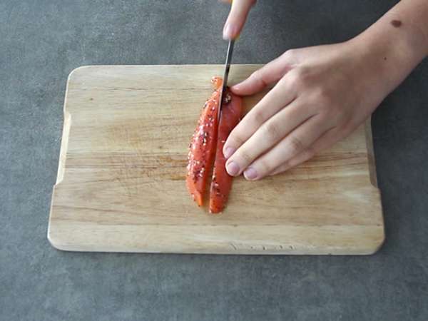 Макис с пушена сьомга и авокадо - Подготовка стъпка 5