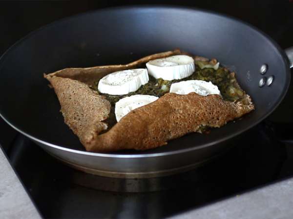 Палачинка от елда със спанак, шунка и козе сирене - Подготовка стъпка 3