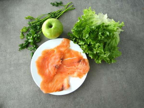 Пролетни рулца с пушена сьомга и ябълка - Подготовка стъпка 1