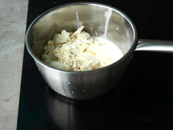 Крем от карфиол, кокос и пушена сьомга - Подготовка стъпка 1