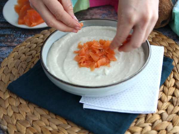 Крем от карфиол, кокос и пушена сьомга - Подготовка стъпка 3