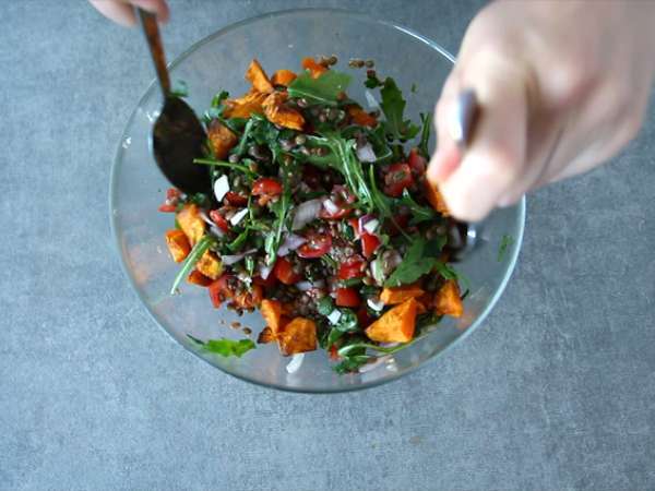 Салата от леща и сладки картофи - Подготовка стъпка 3