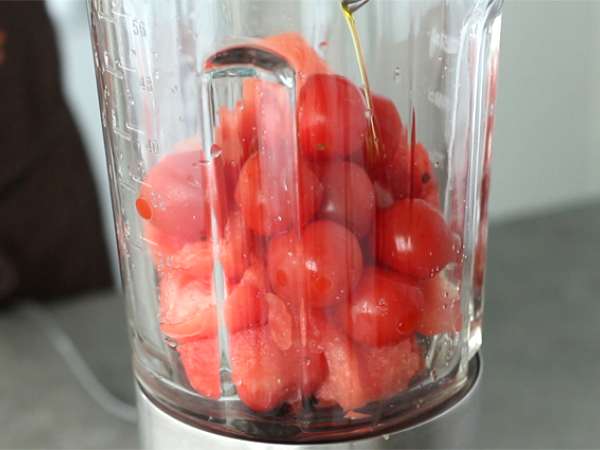 Студена супа от диня и домати - Подготовка стъпка 1