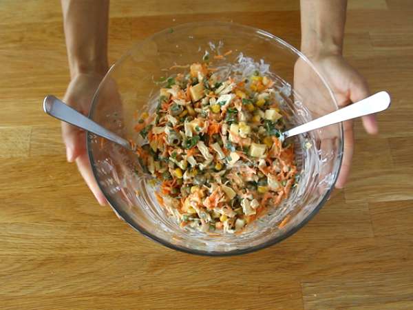 Salpicão - бразилска салата - Подготовка стъпка 6