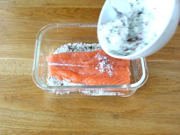 Gravlax, маринована сьомга по шведски - Подготовка стъпка 2