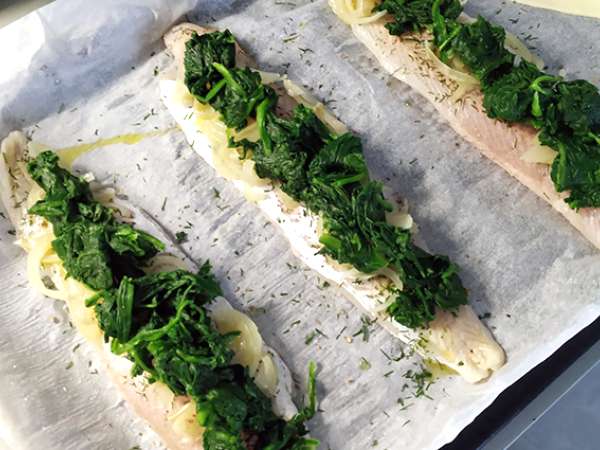 Хек в бутер тесто със спанак - Подготовка стъпка 3