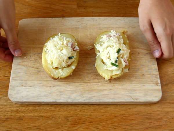 Печени картофи, пълнени с бекон и сирене - Подготовка стъпка 4