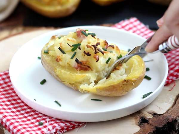 Печени картофи, пълнени с бекон и сирене - Подготовка стъпка 5