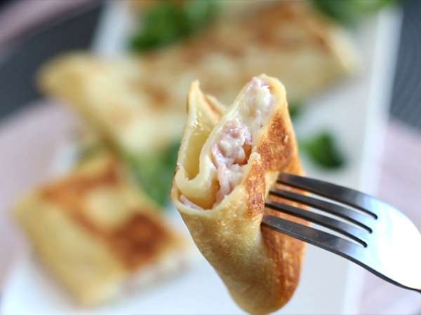 Палачинки с пълнеж от сос бешамел, сирене и шунка - Подготовка стъпка 11