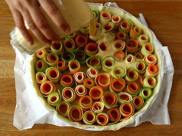 Киш от розови тиквички и моркови - Подготовка стъпка 4