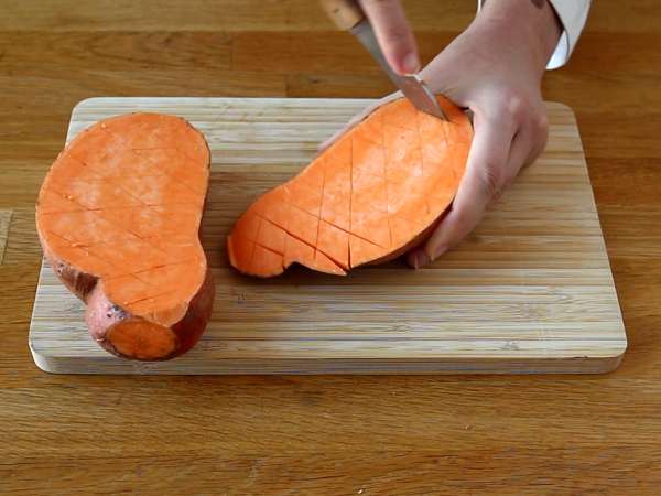 Печени сладки картофи - Подготовка стъпка 1