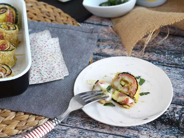 Печени рулца от тиквички с шунка и сирене скаморца - Подготовка стъпка 7