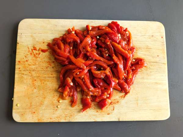 Салата от печени чушки във фритюрник - Подготовка стъпка 4