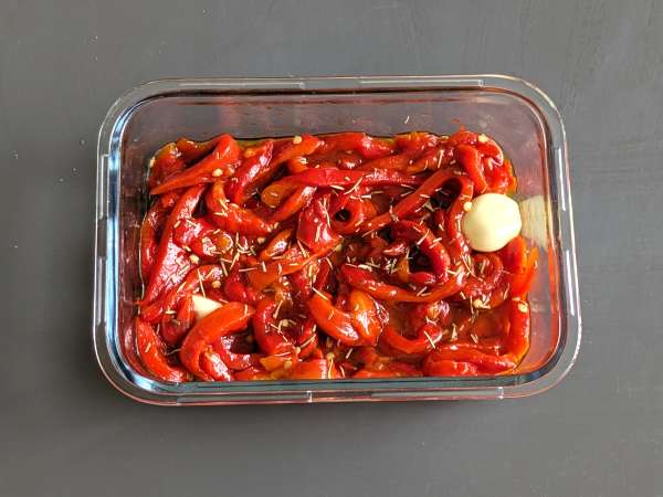 Салата от печени чушки във фритюрник - Подготовка стъпка 5