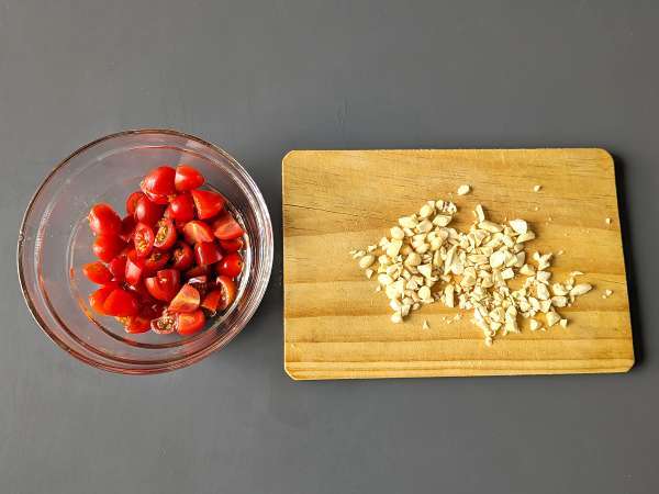 Студена паста с крем от авокадо, бадеми и чери домати: вегетарианска и много вкусна! - Подготовка стъпка 4