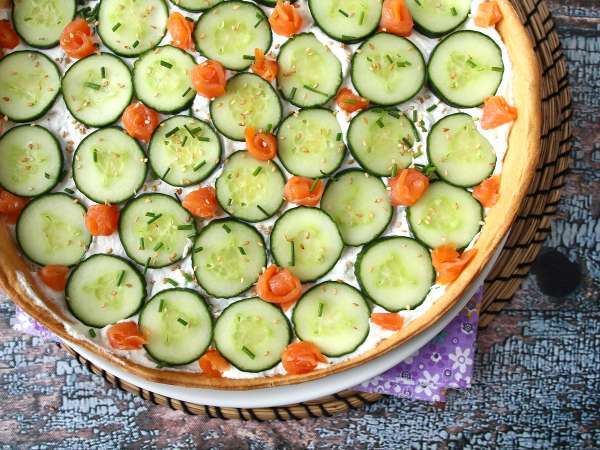 Супер освежаващ летен тарт: рикота, краставица и пушена сьомга - Подготовка стъпка 10