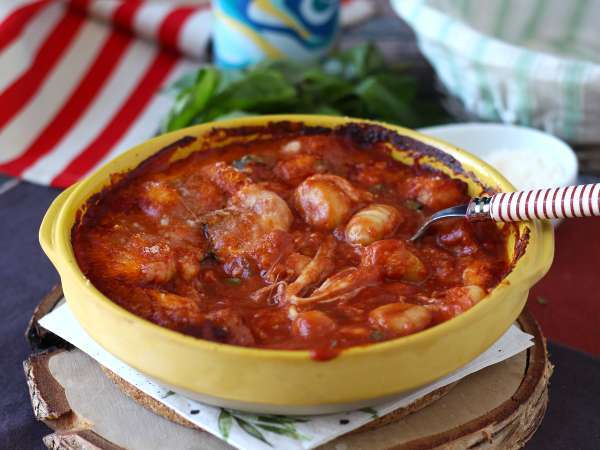 Бърз и успокояващ гратен от ньоки с домати и моцарела - ньоки alla sorrentina на фурна - Подготовка стъпка 7