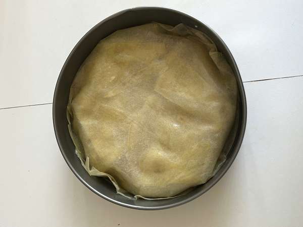 Традиционен марокански сладкиш с тухлено тесто, пилешко месо и подправки - Подготовка стъпка 14