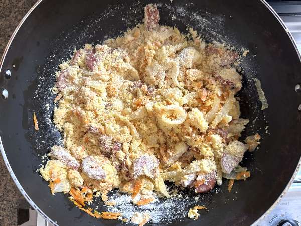 Фарофа със златни пеперони, яйце и морков - Подготовка стъпка 3