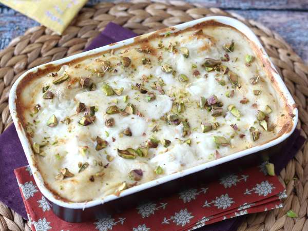 Лазаня от сьомга с бурата и кремообразни, хрупкави шамфъстъци - Подготовка стъпка 9