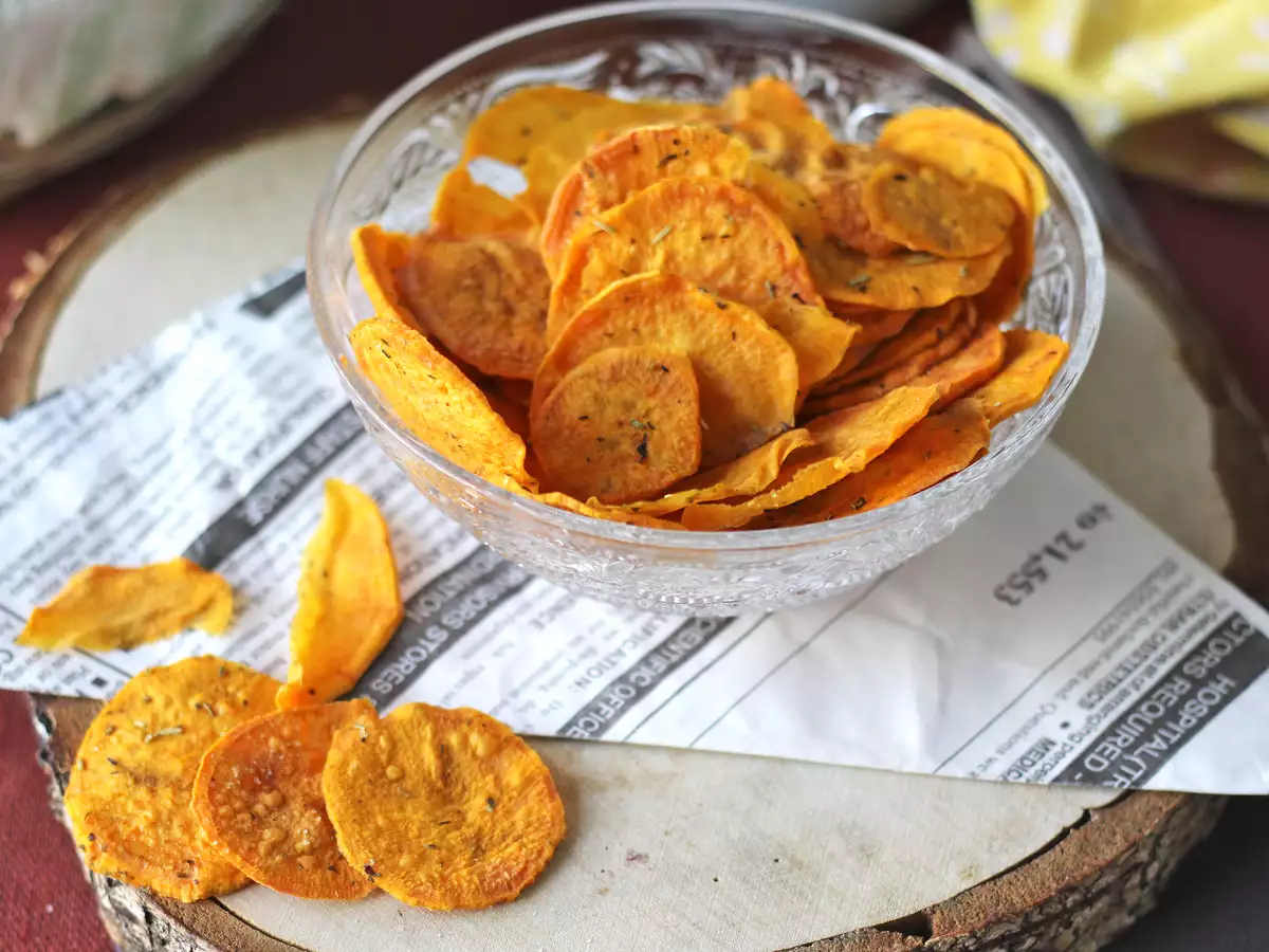 Чипс от сладки картофи за микровълнова печка - снимка 2
