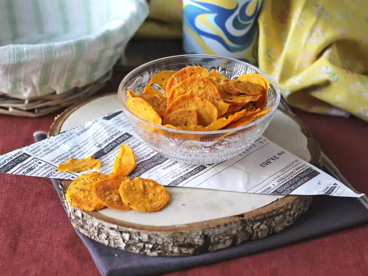 Чипс от сладки картофи за микровълнова печка - снимка 3