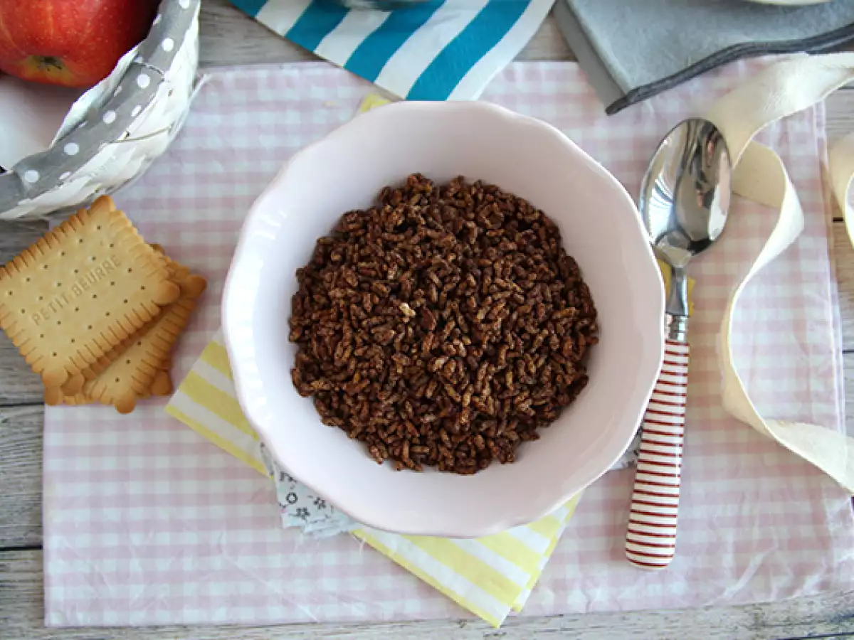 Домашни шоколадови зърнени хапки от бухнал ориз – Coco Pops - снимка 6