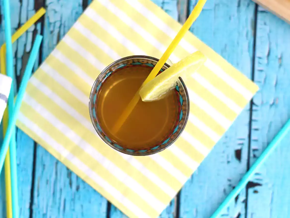 Домашно приготвен студен чай от праскови - снимка 3