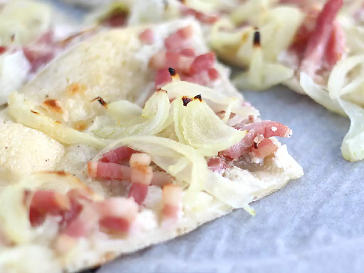 Flammekueche, елзаска тарта с фламбе - снимка 3