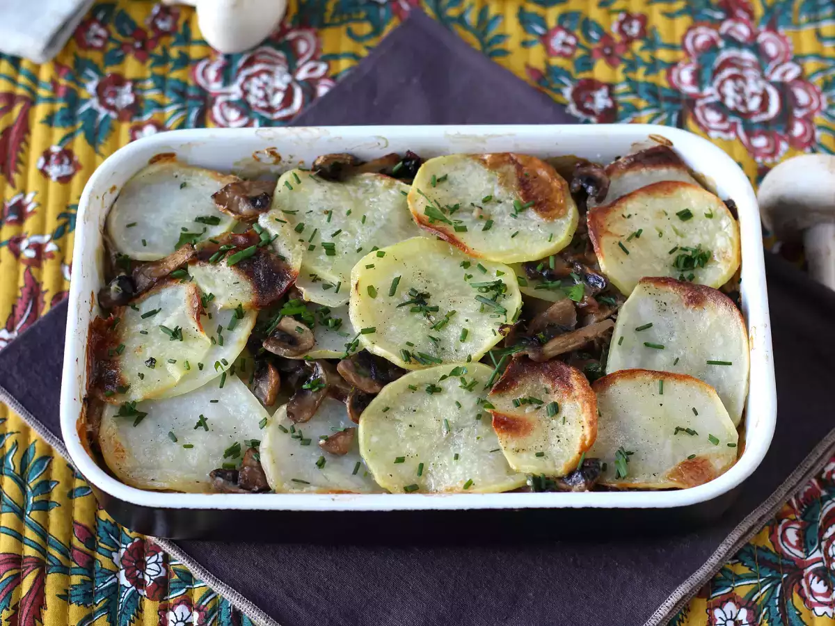 Гратен от картофи с гъби - снимка 5