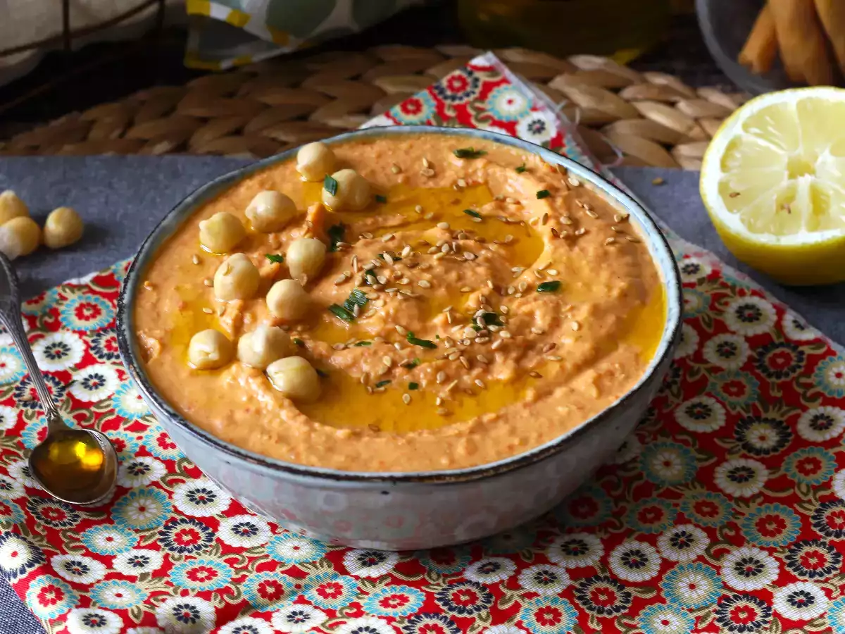 Хумус от червени чушки - снимка 5