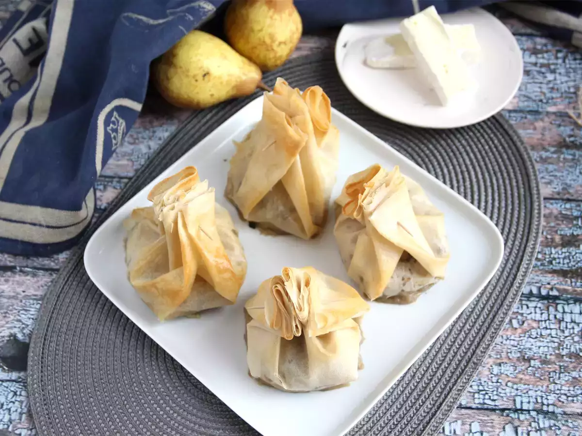 Изключително хрупкави гъби, сирене Бри и круши aumônières - снимка 2