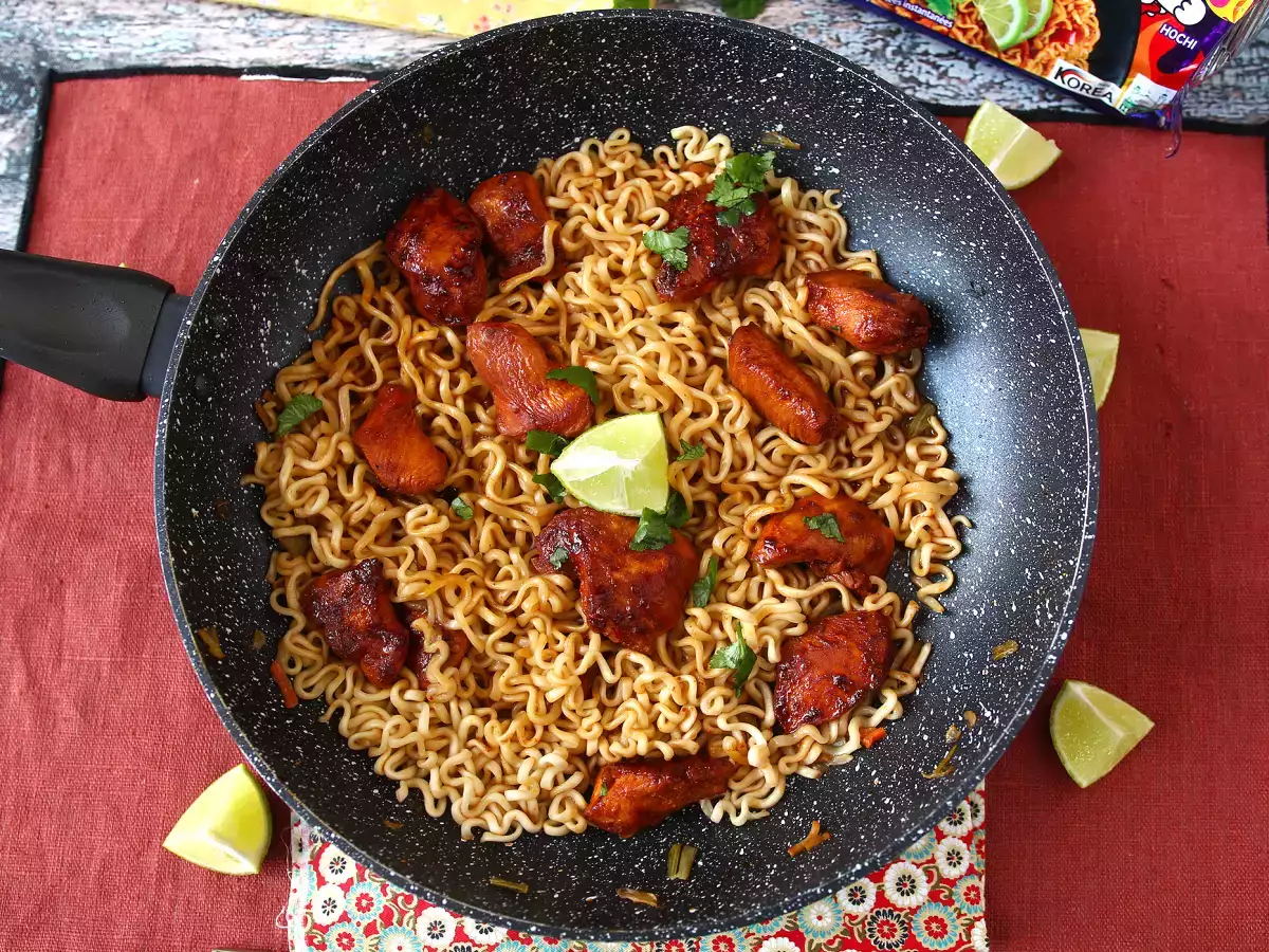 Как се приготвя булдак хабанеро лайм нудълс, рецепта с мариновано пилешко месо! - снимка 3