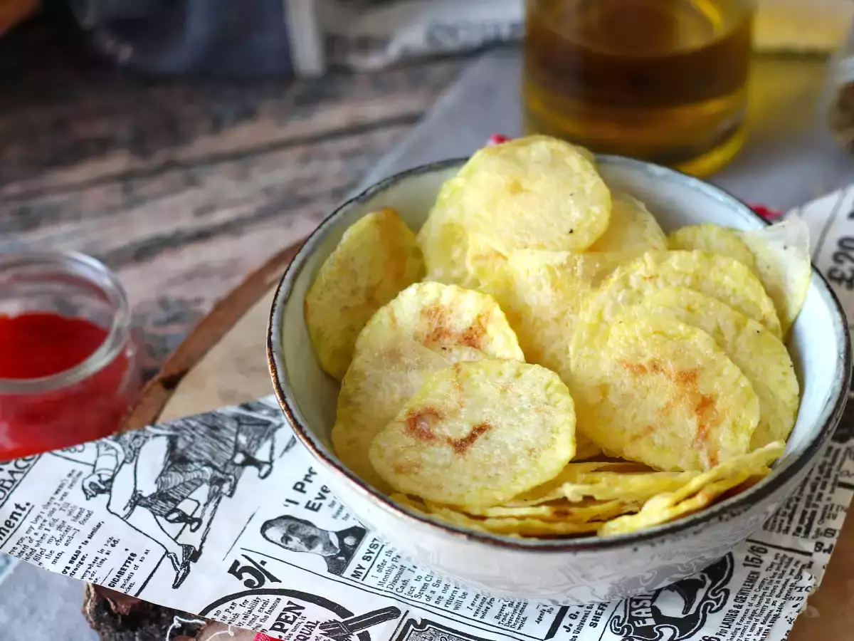 Картофен чипс, приготвен в микровълнова фурна - снимка 3