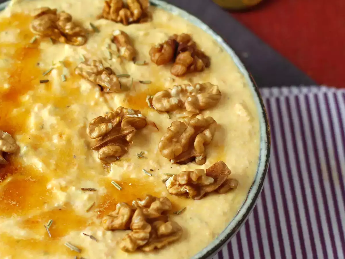 Кремообразен пастет от тиква и фета с малко мед - снимка 2